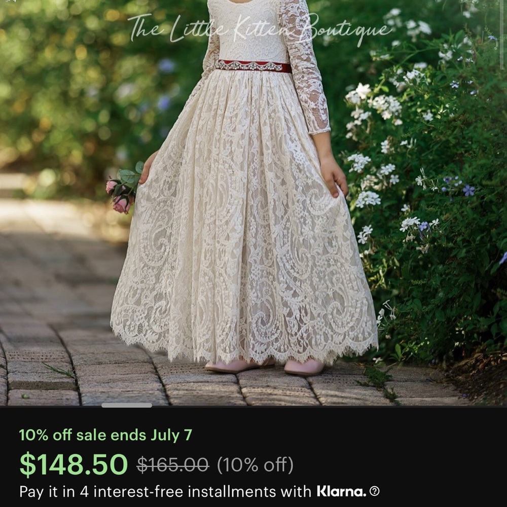 Girls boho flower girl dress
